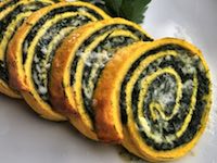 rotolo frittata ripieno di ricotta e spinaci