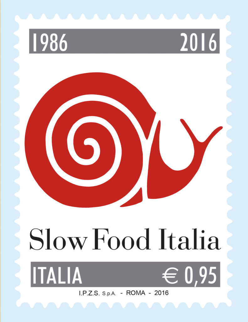 Il francobollo del 30° di Slow Food