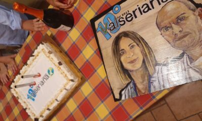la torta e un quadro realizzato in occasione dei 10 anni di Valseriana News