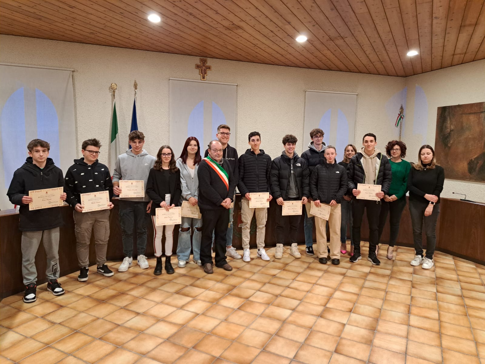 i ragazzi che hanno ricevuto la borsa di studio