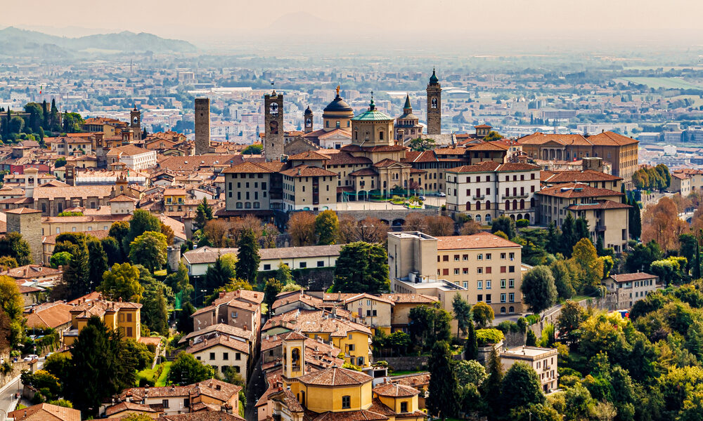 Vista panoramica di Bergamo alta