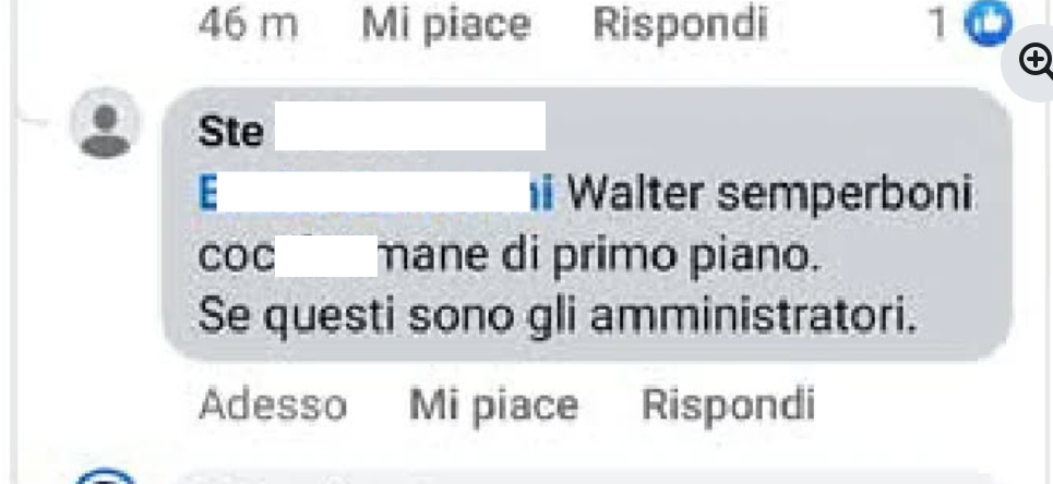 commento diffamatorio walter semperboni
