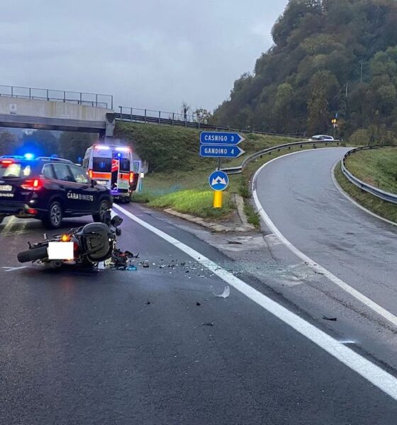 incidente auto moto svincolo val gandino