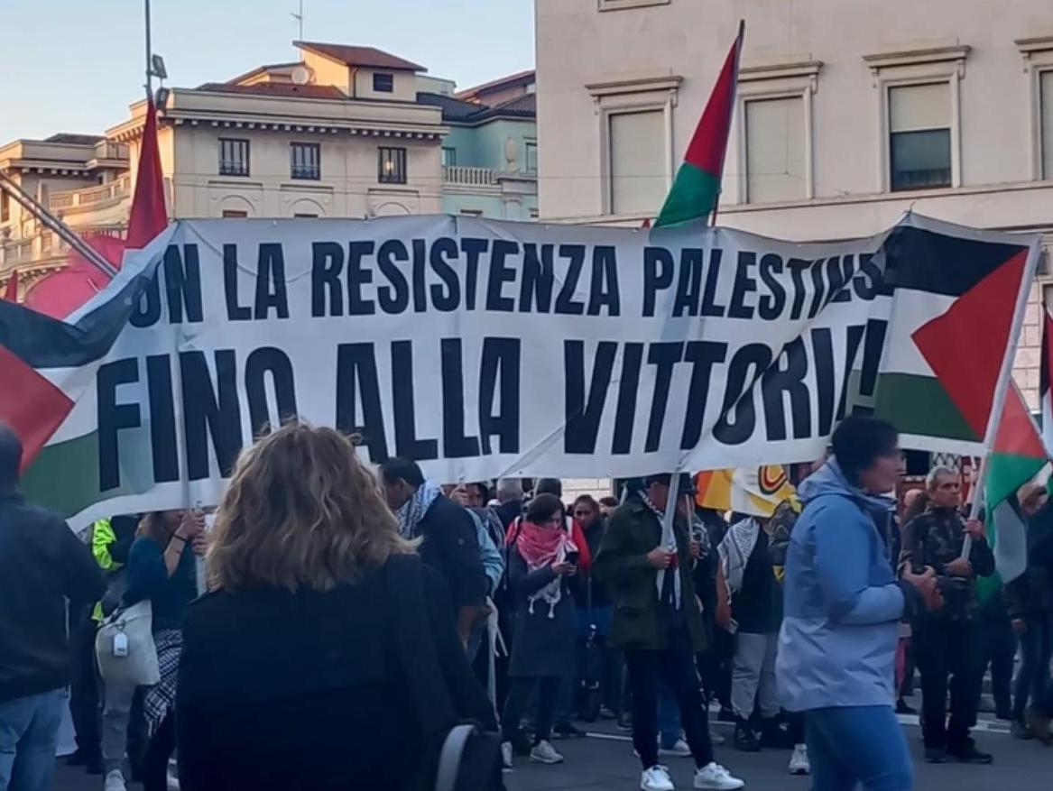manifestazione pro palestina bergamo 2 ottobre 2025