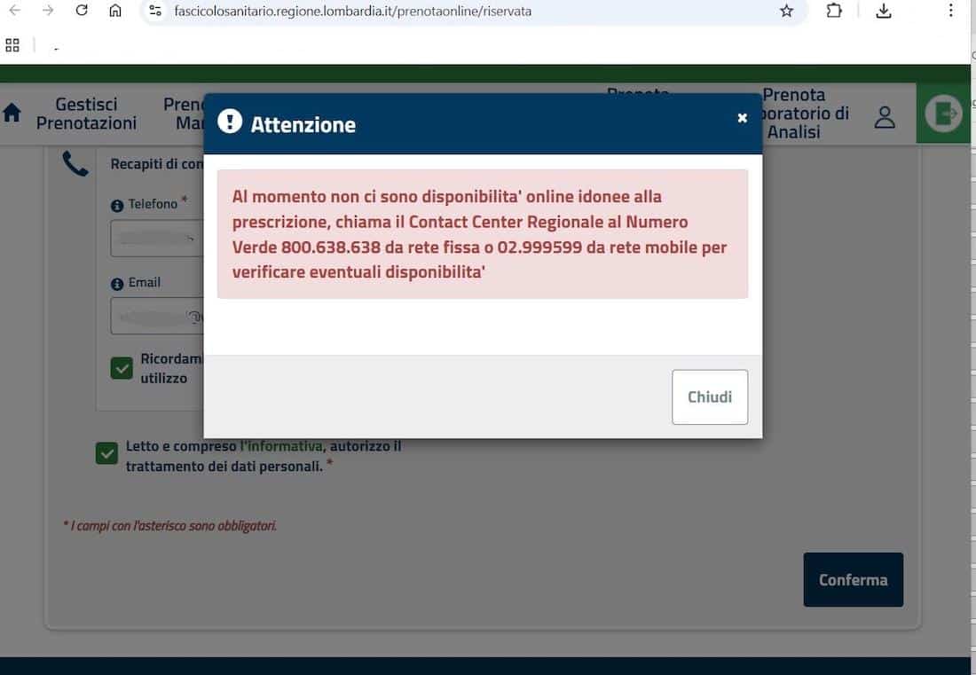 lista attesa chiuse visite mediche lombardia