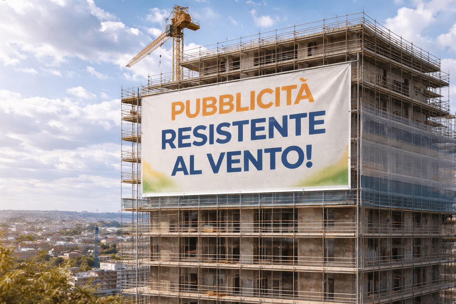 Striscione microforato per pubblicità