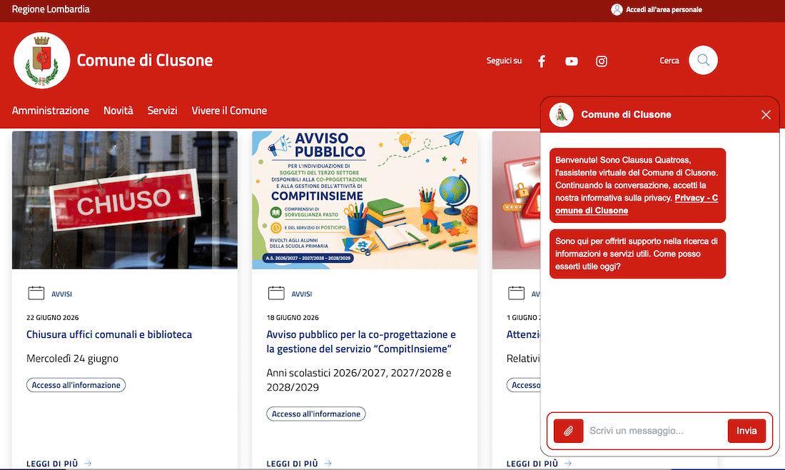 assistente digitale comune clusone
